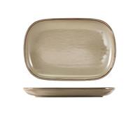 Genware Terra Porcelain Grey Rectangular Plate, 24cm, RP-PG24, Pack of 12