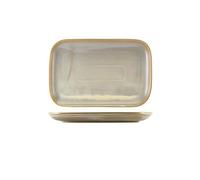 Genware Terra Porcelain Matt Grey Rectangular Plate, 34.5cm, RP-PMG34, Pack of 6
