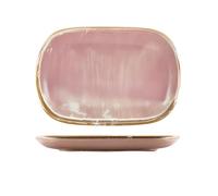 Genware Terra Porcelain, Rose, Rectangular Plate, 240mm x 165mm, RP-PRS24, Pack of 12