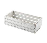Genware TR216W Wooden Crate, 25 cm x 12 cm x 7.5 cm, White Wash Finish