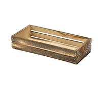 Genware Wooden Food Presentation Crate 25 x 12 x 5cm - Unique Burger Basket Idea