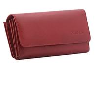 GenWayne leather wallet for women ladies purse handbag clutch bags (Red two tone), multi, M, Modern