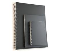 genXon A3 Spiral Sketchbook - Black Hardback Cover Artists Sketch Book - 80 Sheets (160 Pages) of 100gsm Acid-Free Off-White Drawing Paper, Twin-Wire Binding for Flat Lay, Sketch Pad