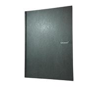 genXon A4 Notebook Hardback 160 Pages 100gsm Paper 10mm Ruled Margin Sheets Notepad Home Office School Writing Notebooks for Students Black Blue Red (Black)