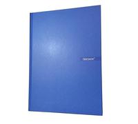 genXon A4 Notebook Hardback 160 Pages 100gsm Paper 10mm Ruled Margin Sheets Notepad Home Office School Writing Notebooks for Students Black Blue Red (Blue)