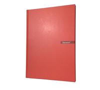 genXon A4 Notebook Hardback 160 Pages 100gsm Paper 10mm Ruled Margin Sheets Notepad Home Office School Writing Notebooks for Students Black Blue Red (Red)