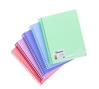 genXon A5 Wirobound Notebook 80 Sheets / 90gsm 160 Pages Perforated with 8mm Lines Ruled Notebook Pastel Colour Jotta Matching Spiral Lined Notepad School Writing Pad (Green)