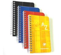 genXon A6 Index Book A-Z Maths Copy 5/5 Grid 100 Pages Spiral Organiser Pocket Notepad (Black)