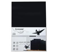 Genxon Black Cards A4 220gsm Pack of 50 Craft Card Art Scrapbooking Drawing Sheets DIY & School Projects Card Stock