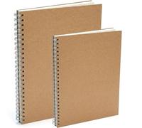 genXon Brown Kraft Cover Spiral Bound Graph Paper Notebook - A5 or A4 Maths Exercise Book, 160 Pages (80 Sheets), 5mm Squared Ruled Paper, 70gsm - Student Math Sum Jotter Journal (A4 Notebook)
