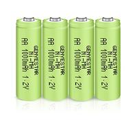 GENYESTAR Rechargeable AA Battery NIMH 1.2V Double A 1000mAh 4 Pack Batteries Pre-Charged Low Self Discharge for Solar Lights Lantern Household Devices Replacement