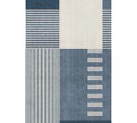 Geo Blocks Blue Rug - Tokyo Collection RainbowHome Blue 160cm x 120cm