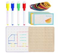 Geo Boards For Classroom - Math Shapes For Boys,Pattern Cards And Rubber Bands Create Figures Shape STEM Puzzle Brain Teaser For Children