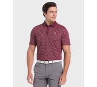 Geo Colour Block Golf Polo In Mauve Wine