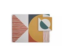 Geo Corkback Set Of 4 Placemats And Coaster Lay The Table With This 4-Setting Placemat And Coaster Set In Modern, Mid-Century Style, And Watch The Table Come Alive Vibrant