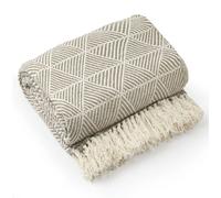Geo Diamond Collection Recycled Cotton Throw New Edge Blinds Natural 178cm x 254cm
