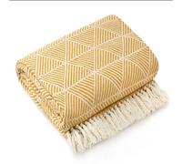Geo Diamond Collection Recycled Cotton Throw New Edge Blinds Yellow 127cm x 152cm