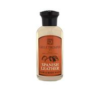 Geo F Trumper Spanish Leather Luxury Mens Bath & Shower Gel (100ml) Premium Body Wash with Patchouli, Sandalwood, Vanilla and Cloves