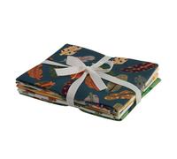 Geo Feathers Green Themed Pack Of 5 Cotton Fat Quarters - Sewing Online Fa236