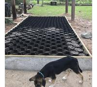 Geo Grid for Parking Lots & Outdoor Shed Base - 2"/5cm High Pea Gravel Stabilization Pad with Drain Hole for Driveway, Garden, Gazebo - 3x10m (10x33ft) Folding Expansion