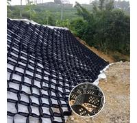 Geo Grid,Steep Hill Slope Ground Grid Paver - 2" Depth Polyethylene Permeable Geogrid Mesh for Retaining Wall Stabilization, Dirt Storage Locker for Highway & Shoulder (4x10m/13x33ft)