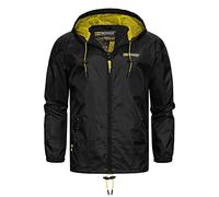 GEO NORWAY BOAT MEN - Men's Waterproof Jacket - Outdoor Windbreaker - Rain Jacket Long Sleeve - Hiking Jacket Camping Hunting Fishing Comfortable Fabric BLACK M