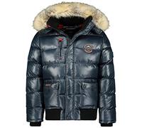 GEO NORWAY Bugs Men - Men's Quilted Down Jacket Warm Coat Winter Lining - Long Sleeve Windbreaker Jacket, Marine, 3XL