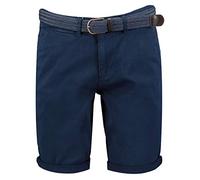 GEO NORWAY PLAGEO Men - Men's Chino Bermuda Shorts with Belt - Short Bermuda Shorts with Large Pockets - Cotton Cargo Shorts - Comfortable Summer Summer - Machine Wash Pants, Navy B - XL, Marine B,