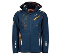 GEO Norway Royale Men's Softshell Jacket - Windproof Winter Jacket for Outdoor Activities - Warm, Navy/Orange, XXXL