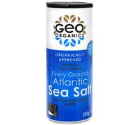 Geo Organics Atlantic Sea Salt Shaker 500g (Pack of 6) | Organically Approved Fine Sea Salt | Natural & Hand Crafted | Additive-Free, Non-GMO, Gluten-Free, Vegan | Free From Anti-Caking Agents