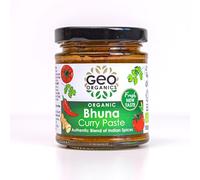 Geo Organics Bhuna Curry Paste 180g (Pack of 1) Serves 4 | Organic Curry Paste | Certified Organic & Vegan-Friendly Indian Curry Paste | Authentic Restaurant Recipe Base Vegan Food
