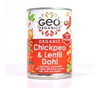 Geo Organics Chickpea & Lentil Dahl 400g (Pack of 1) | Organic Vegan Side Dish for Curry | Mild Spice | Certified Organic & Gluten-free Healthy Food | Suitable For Vegetarians & Vegans