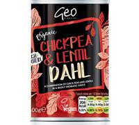 Geo Organics Chickpea & Lentil Dahl 400g (Pack of 6) | Organic Vegan Side Dish for Curry | Mild Spice | Certified Organic & Gluten-free Healthy Food | Suitable For Vegetarians & Vegans
