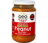 Geo Organics Crunchy Peanut Butter 350g Jar (3pk) -Made with 100% Organic Roasted Peanuts -Natural, No Palm Oil, No Added Sugar, No Salt, Hi-Oleic Peanuts, High Protein, Gluten Free, Vegan, Dairy Free