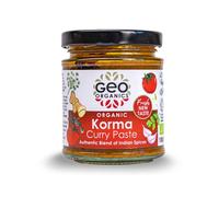 Geo Organics Korma Curry Paste 180g (Pack of 1) Serves 4 | Organic Curry Paste | Certified Organic Curry & Vegan Friendly | Authentic Restaurant Recipe Base Korma Indian Food