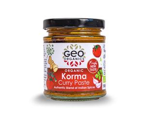 Geo Organics Korma Curry Paste 180g (Pack of 1) Serves 4 | Organic Curry Paste | Certified Organic Curry & Vegan Friendly | Authentic Restaurant Recipe Base Korma Indian Food