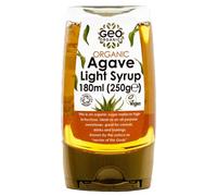 Geo Organics Light Agave Syrup 250g (Pack of 6) | Organic Natural Sweetener for Dishes & Beverages | Mild Flavor | No Additives or Preservatives | Healthier Alternative to Traditional Sweeteners