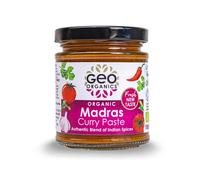 Geo Organics Madras Curry Paste 180g (Pack of 1) Serves 4 | Organic Curry Paste | Certified Organic & Vegan-Friendly | Authentic Restaurant Recipe Base Madras Vegan Food