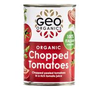 Geo Organics Organic Chopped Tomatoes in Rich Tomato Juice 400g (Pack of 6) | Essential for Pasta, Chili, Stews & Curries | Grown & Ripened Under the Italian Sun | Peeled & Marinated for Flavor