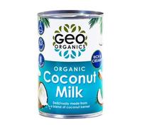 Geo Organics Organic Coconut Milk 400ml - Natural, Vegan, Dairy-Free, Unsweetened, Ideal for Cooking & Baking (400ml (Pack of 6))