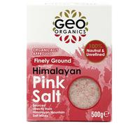 Geo Organics Pure Himalayan Pink Salt Crystals 500g (Pack of 1) | 100% Natural Salt & Unrefined | Harvested Using Sustainable & Eco-Friendly Practices - Contains 84 Minerals (Finely Ground Pink Salt)