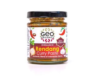 Geo Organics Rendang Curry Paste 180g (Pack of 1) Serves 4 | Organic Indonesian Curry Paste | Vegan-Friendly Organic Curry Paste | Authentic Recipe Vegan Curry | Indonesian food