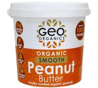 Geo Organics Smooth Peanut Butter 1kg Tub (1pk) -Made with 100% Organic Roasted Peanuts -Natural, No Palm Oil, No Added Sugar, No Salt, Hi-Oleic Peanuts, High Protein, Gluten Free, Vegan, Dairy Free