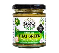 Geo Organics Thai Green Curry Paste 180g (Pack of 1) Serves 4 | Organic & Vegan-Friendly Thai Curry Paste | Authentic Thai Recipe Base | Certified by Soil Association Curry Paste