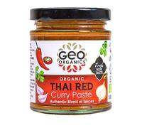 Geo Organics Thai Red Curry Paste 180g (Pack of 1) Serves 4 | Organic & Vegan-Friendly Red Thai Curry Paste | Authentic Restaurant Recipe Base | Certified by Soil Association Thai Curry Paste