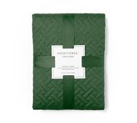 Geo Pinsonic Throw Blanket Quilted Bedspread OHS Dark Green 200cm x 240cm