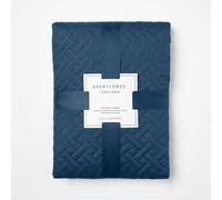 Geo Pinsonic Throw Blanket Quilted Bedspread OHS Navy 200cm x 240cm