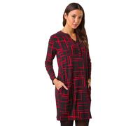 Geo Print Cocoon Stretch Dress Roman Red 10