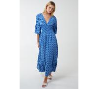 Geo Print Dress Blue Vanilla Bright Blue One Size