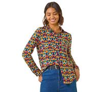 Geo Print Stretch Top Roman Orange 12